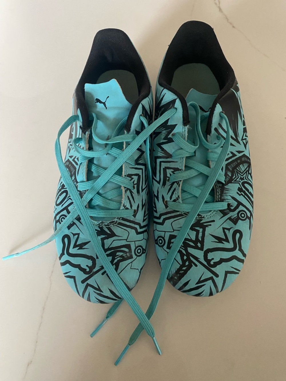 Puma Teal Graphic Soccer Shoes